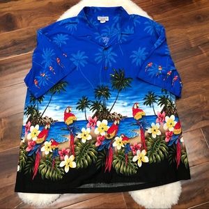Vintage Pacific Legend Mens Hawaiian Camp Shirt